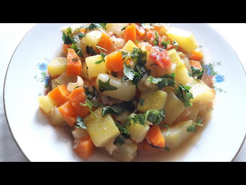 საზაფხულო კერძი Овощное рагу с кабачками / Блюдо из кабачков